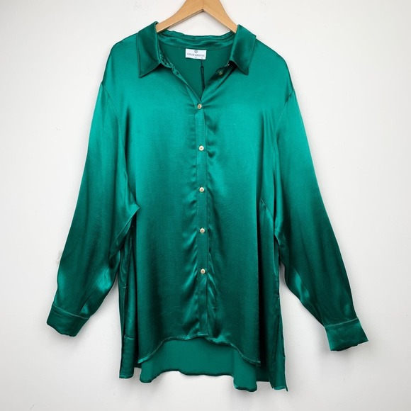 NWT Chloe Kristyn Blouse Green Size 2X - Picture 2 of 10